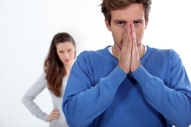 man upset by prostatitis symptoms